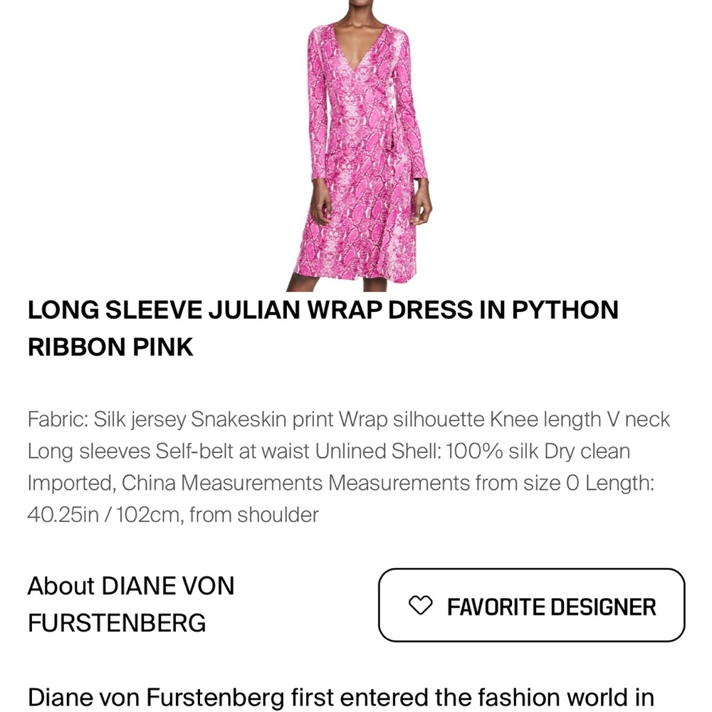 Diane Von Furstenberg Python Wrap Dress Julian two purple